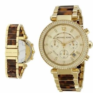 Michael Kors Women's Parker Chronograph Gold-Tone Stainless Steel Watch